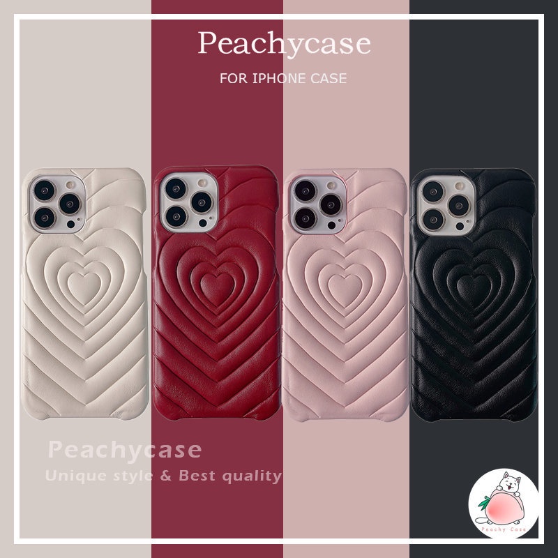 เคสโทรศัพท์มือถือหนัง PC แข็ง ปิดด้านหลัง กันกระแทก ลายหัวใจ คุณภาพสูง สําหรับ iPhone 14 Plus 13 12 11 Pro Max X Xr Xsmax