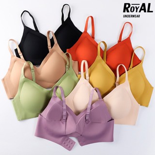 Royal Underwear ชุดชั้นใน แฟชั่น สำหรับสุภาพสตรี ไร้โครงมีขอบแบบสวม สวมใส่ง่าย มีฟองน้ำยางพาราถอดได้ แห้งไว BBB257