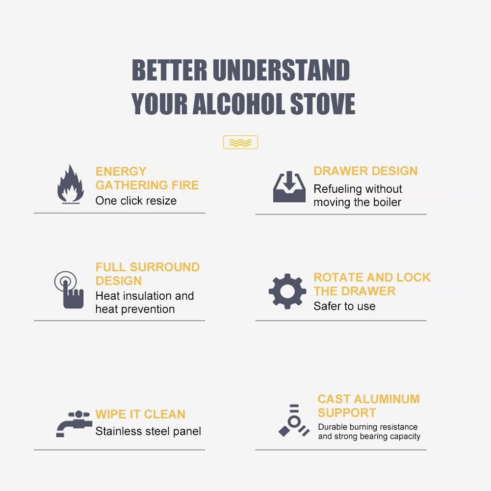 เตาแอลกอฮอล์แบบลิ้นชัก Spirit Stove Pot สำหรับตั้งแคมป์เดินป่ากลางแจ้งในครัวเรือน - รูปที่ 7