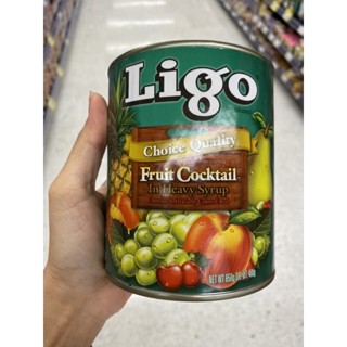 Ligo Fruit Cocktail In Heavy Syrup Cherries Artificially Colored Red 850 G. ลูกพีช ลูกแพร์ สับปะรด องุ่น เชอร์รี่ ในน้ำเชื่อมเข้มข้น ( ตรา ลิโก้ ) ฟรุต คอกเทล อิน เฮฟวี่ ไซรัป