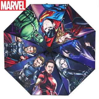 Marvel Avengers Fully Automatic Rain Umbrella Large Folding Vinyl Tri-folding Umbrella Spider-Man Vision Hawkeye Hulk Pa