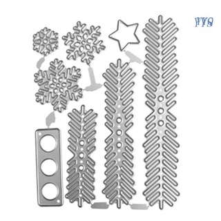 Yyq แผ่นแม่แบบโลหะ ตัดลายต้นคริสต์มาส เกล็ดหิมะ DIY สําหรับตกแต่งสมุด กระดาษ การ์ด อัลบั้ม รูปภาพ