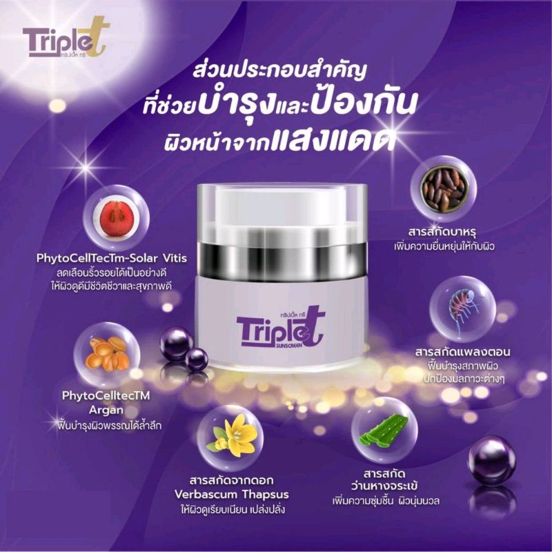 ครีมกันแดดทริปเปิ้ลทรี Triple t ของแท้ 100%