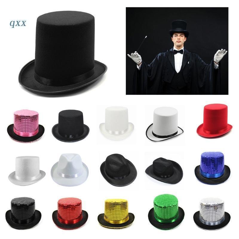 Pork Pie Hat Ringmaster Hat Sequin Magician Bowler Hat