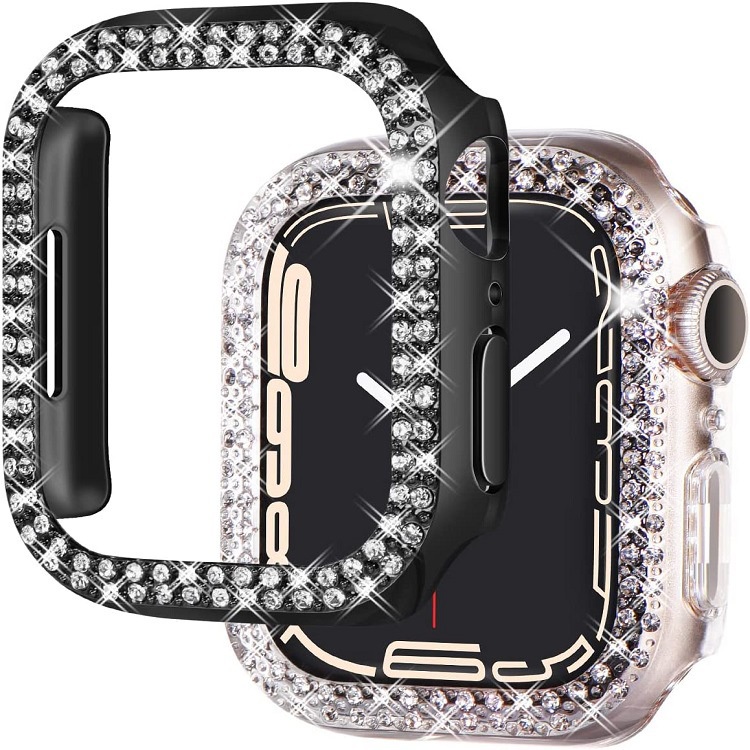 เหมาะสําหรับเคส Apple Watch Apple Watch 8D Generation 7th Generation Double Row Diamond เคสป้องกัน P