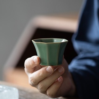 Yue Kiln Celadon ชุดถ้วยชาเซรามิค แฮนด์เมด ขนาดใหญ่ ของใช้ในครัวเรือน