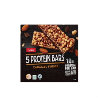 Coles Caramel Fudge Protein Bar 5 Pack โปรตีนบาร์ โปรตีน โปรตีนแท่ง โปรตีนเสริม โปรตีนเวย์ ขนมโปรตีน 10กรัม กล่อง5แท่ง