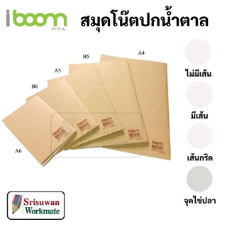 iboom สมุดโน๊ตปกน้ำตาล เส้นกริด ไม่มีเส้น มีเส้น จุดไข่ปลา ตาราง