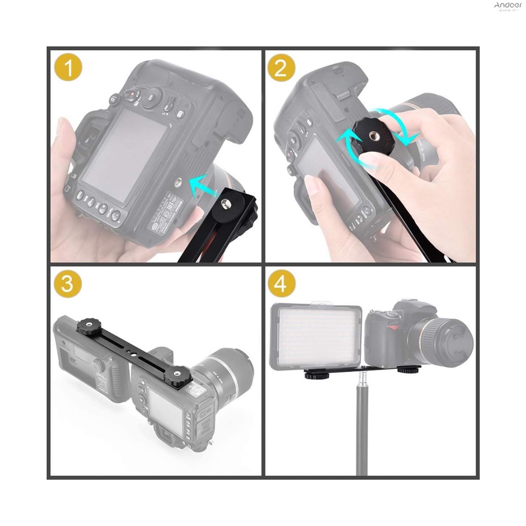 ขาตั้งกล้องสามขา พร้อมสกรู 1/4 นิ้ว สําหรับกล้อง DSLR ไฟ LED ไมโครโฟน