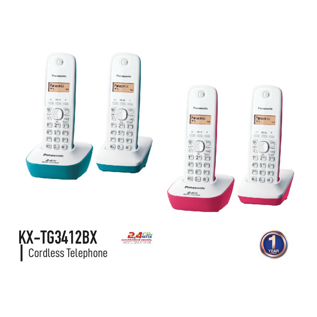 โทรศัพท์ไร้สาย PANASONIC KX-TG3412BX (ของแท้) รับประกันศูนย์ PANASONIC 1 ปี KX-TG3412