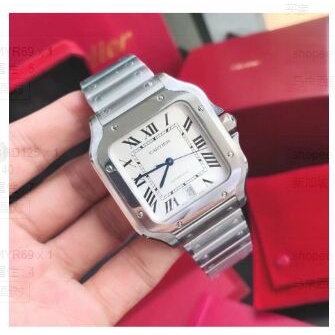 ค.า.ร์.เ.ที.ย.ร์ คาร์เทียร์Classic Santos Men's Watches นาฬิกาข้อมือสำหรับธุรกิจ นาฬิกาบูติก