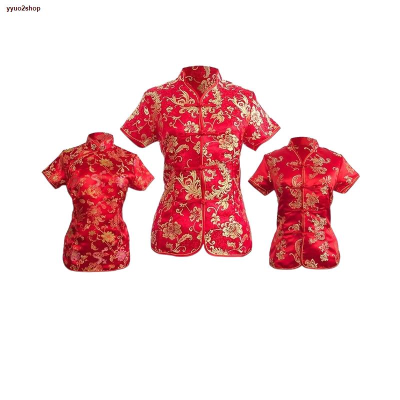 จัดส่งทันที☋◕เสื้อเดี่ยว เสื้อจีนผู้หญิง JT.Fashion ชุดกี่เพ้า เสื้อคอจีน/ผ่าหน้า สำหรับเทศกาลตรุษจีน 09 / 10 11