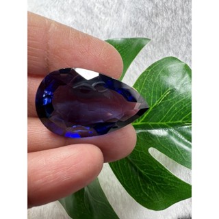 synthetic stone Lab Blue sapphire pear 29x18- 43cts