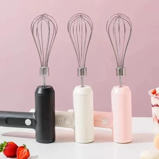 เครื่องตีฟองนม USB ปรับแรงได้ 3 ระดับ มีตะกร้อให้ 2 แบบ หัวอเนกประสงค์ ผสมอาหาร ที่ตีไข่