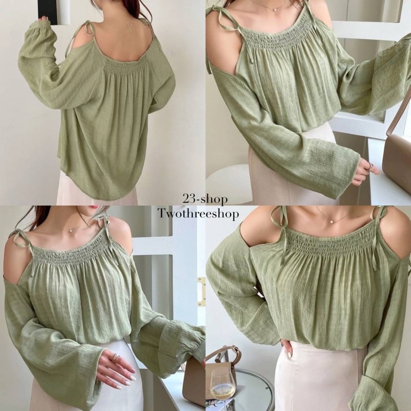 23shop.🌻แขนยาวเปิดไหล่น่ารักมาก🌻