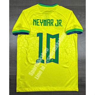 เสื้อฟุตบอล ทีมชาติ Brazil Home บราซิล เหย้า ชุดฟุตบอลโลก ปี 2022 พร้อมเบอร์ชื่อ 10 NEYMAR JR