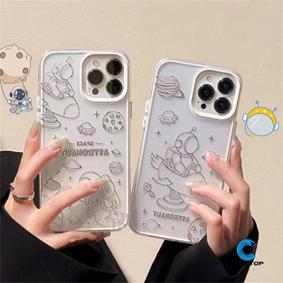 3-in-1 เคสโทรศัพท์มือถือแบบใส ลายอวกาศน่ารัก สําหรับ OPPO A95 A57 A96 A77s A53 A17 A3s A1K A16 A5s A55 A16K A77 A17K A76 A74 A31 A7 A15s A54 A15 A9 A5 F11 A16E A12 Reno 6 5 5F 8 7 4F เคส Tpu นิ่ม ลายนักบินอวกาศ