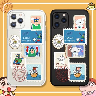 Crayon Shin Chan stamp for เคสไอโฟน iPhone 11 12 pro max เคส 14 plus case X Xr Xs Max couple cover 7 8plus TPU 13 14 pro