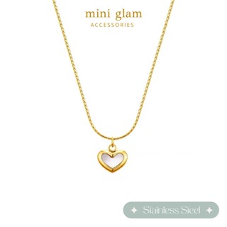 Miniglam Lovin’ Heart Gold Pendant Necklace สร้อยคอสเตนเลสสตีลจี้รูปหัวใจ สีทอง