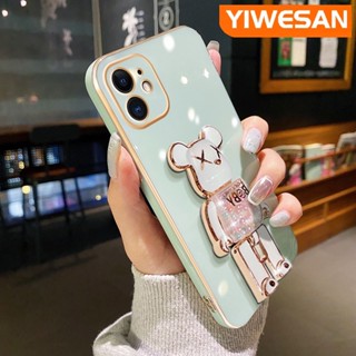 เคสโทรศัพท์มือถือ ป้องกันเลนส์กล้อง ป้องกันกระแทก ลายหมี หรูหรา สําหรับ iPhone 11 11 Pro 11 Pro Max