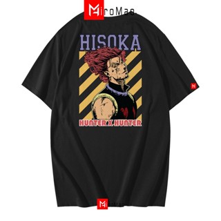 เสื้อยืด cotton HiroMao Kaos Distro HUNTER HISOKA Cotton Combed 30s Premium Tulisan Japan Tshirt Pria Distro Baju Oblong