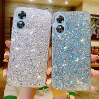 เคสโทรศัพท์มือถือ แบบนิ่ม ลายกากเพชร ประดับเลื่อม หรูหรา สําหรับ OPPO A17 A17K A76 A96 A16K A16e 4G Reno8 Reno7 Pro Z 5G Reno 8 8Z 8Pro 7 7Z