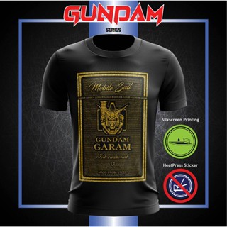 เสื้อยืดผ้าฝ้าย เสื้อยืดพิมพ์ลายพรีเมี่ยม เสื้อยืด ผ้าฝ้าย พิมพ์ลาย GUNDAM GARAM Blackgold