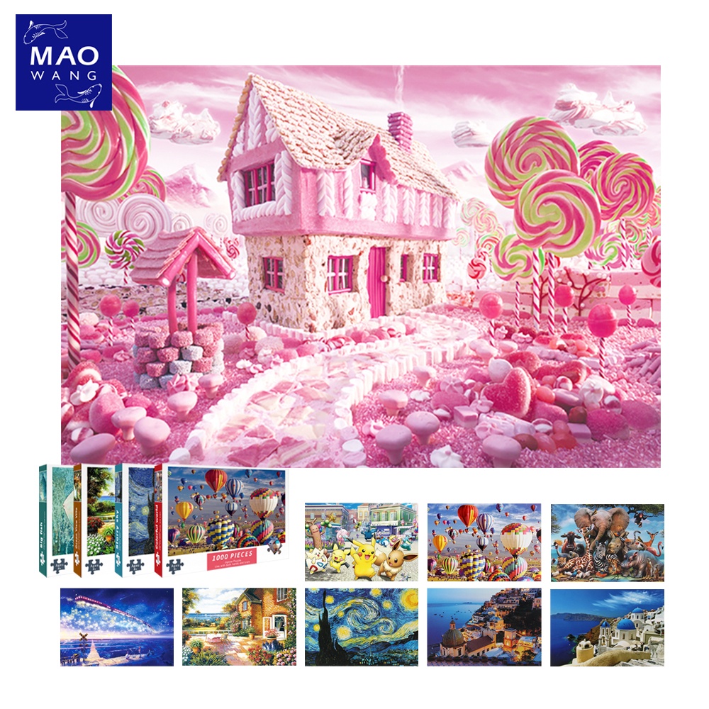 ตัวต่อจิ๊กซอว์ 1000 ชิ้น ของเล่นการศึกษา เกมส์ครอบครัว