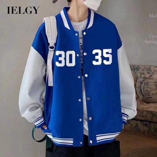 Ielgy เสื้อแจ็กเก็ตลําลอง แบบบาง ทรงหลวม สไตล์ฮ่องกง สําหรับผู้ชาย