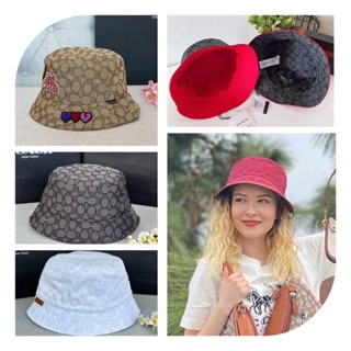 หมวกมีหลายสี💯💯หมวก Coach Bucket Hat In Signature Jacquard