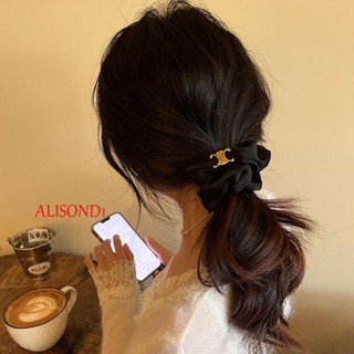 Alisond1 Double C Scrunchies ย้อนยุค เรียบง่าย ของขวัญ ปาร์ตี้ สมอ ชัยชนะ อารมณ์ สไตล์เกาหลี เชือกผม