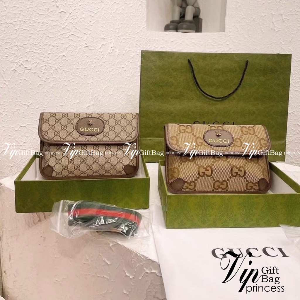 vipGucci Neo Vintage small messenger bag / Gucci GG Supreme Canvas Tiger Head Chest Bag พร้อมส่งที่ไทย