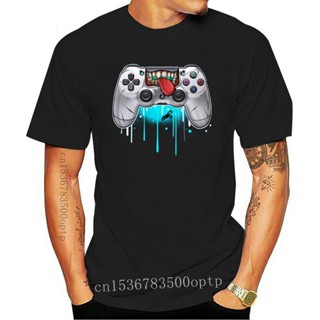 ใหม่ เสื้อยืดลําลองแฟชั่น สําหรับผู้ชาย แขนสั้น คอกลม พิมพ์ลาย PS4 Controller