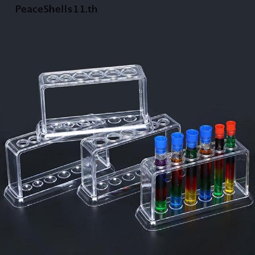Peaceshells ชั้นวางหลอดทดลอง พลาสติกใส 6 หลุม สําหรับห้องปฏิบัติการ