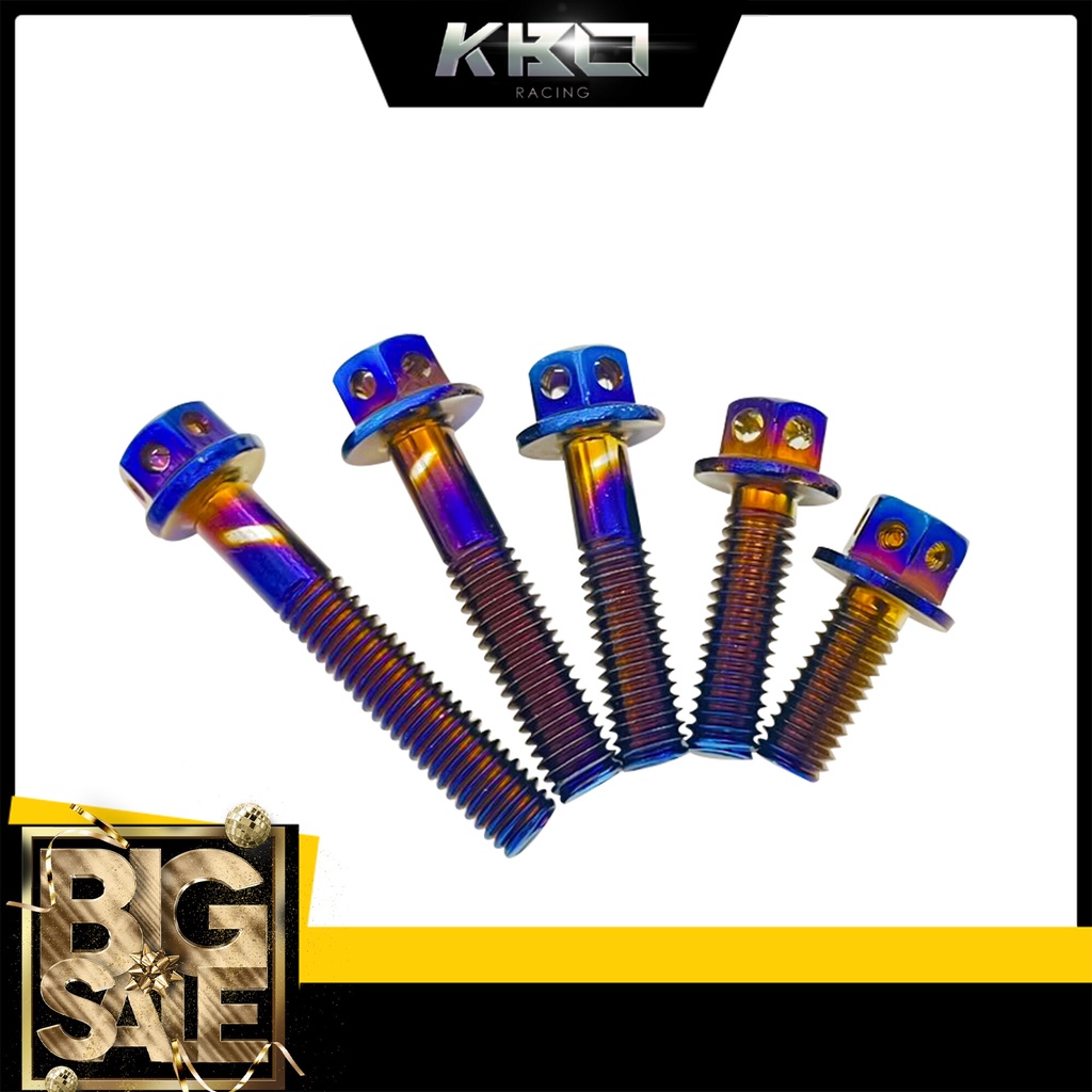 น็อต สแตนเลส แคร้งเครื่อง หัวเจาะ สีไทเท M6 ความยาว 6*15 / 6*20 / 6*25 / 6*30 / 6*35 (ขายเป็นตัว) - รูปที่ 2