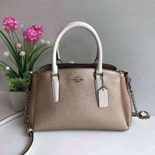 กระเป๋าทรงถัง มี 2สีค่ะ แดง /ทองครีมNEW COACH MINI SAGE CARRYALL