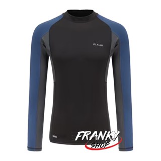 เสื้อโต้คลื่นแขนยาวป้องกันรังสียูวีสำหรับผู้ชาย Mens Surfing Long Sleeve UV Protection Top T-Shirt 500