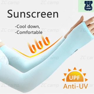 พร้อมส่ง💚ZC CAMP💚 ปลอกแขน Let's slim cool ปลอกแขนกันแดด กันยูวี คลุมถึงมือ ใส่แล้วเย็น สำหรับกิจกรรมกลางแจ้ง