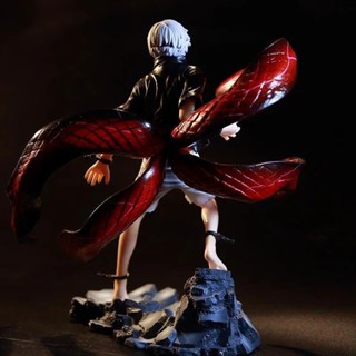 Ivanes ตุ๊กตาฟิกเกอร์ Tokyo Ghoul Anime Action Figure Ken Kaneki พีวีซีขนาด 1/8 ขนาด 2 หัวของสะสมของสะสม Kaneki