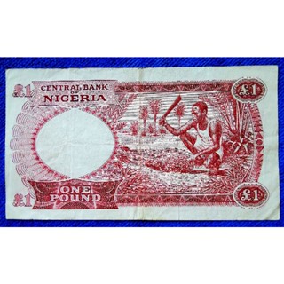 แบงก์​ไนจีเรีย​ Nigeria, 1 Pound, ใช้แล้ว, B680L