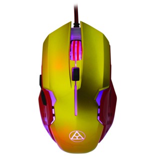 GAMING MOUSE MACNUS รุ่น G33 IRON MAN HPEX 6 BUTTONS GOLD/RED