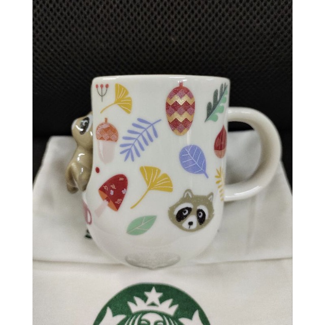 Starbucks Mug Raccoon Feast 12 Oz แท้