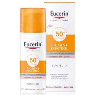 [ลด150.- โค้ดDETDEC599] Eucerin Sun fluid pigment control SPF50 กันแดดสำหรับผิวหมองคล้ำ