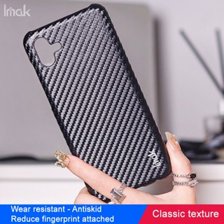 Imak เคสโทรศัพท์หนัง PU แข็ง คาร์บอนไฟเบอร์ กันกระแทก สําหรับ Samsung Galaxy A04 4G