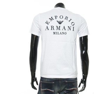 เสื้อยืดแขนสั้น คอกลม พิมพ์ลายโลโก้ Armani 6G1TP3 1JTUZ สําหรับผู้ชาย