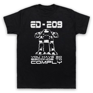 Yuanl5 [พร้อมส่ง] เสื้อยืดผ้าฝ้าย 100% พิมพ์ลาย Ed 209 20 Seconds To Comply Robocop Sci Fi โอเวอร์ไซซ์ โอเวอร์ไซซ์ ของขว