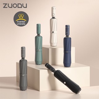 Zuodu Automatic Folding Reverse Umbrellas for Men Women Travel Rain Umbrellas Windproof Business Wind Reinforced Double