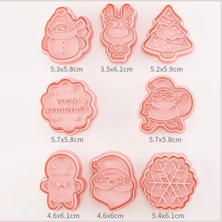 🍪พร้อมส่ง🥧8Pcs/Set🔥DIY แม่พิมพ์คุกกี้ การ์ตูนคุ้ สเตอริโอ 3 มิติกดคุ้กกี้เครื่องมืออบ