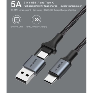 [ส่งด่วน] Eloop S8 สายชาร์จเร็ว PD 100W 5A แบบ 2 in 1 USB Type C to C ยาว 1.5 เมตร สายชาร์จโน๊ตบุ๊ค