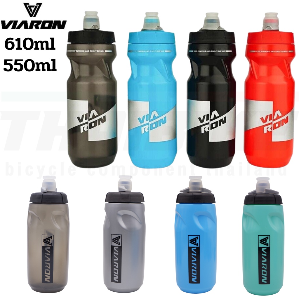 ขวดน้ำจักรยาน VIARON 550/610ml รุ่น KL02/KL04 สำหรับเสือหมอบ/เสือภูเขา วัสดุ PP5 + ซิลิโคนการแพทย์ น้ำหนัก 55g